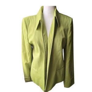 Jones New York Vibrant Green ZIP Blazer SIZE 8